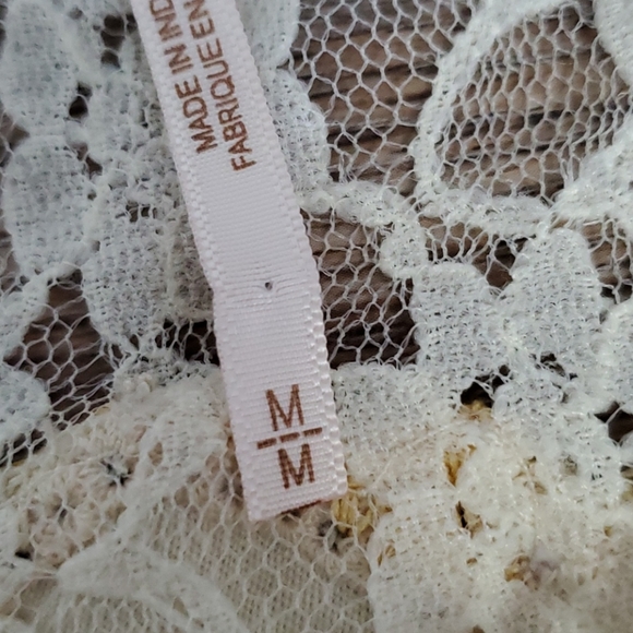 Free People Cream/Yellow Lace Embroidered Top, Size Medium - Picture 8 of 12